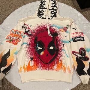 Civil Regime X Marvel Deadpool Hoodie White and Red Graphic Design